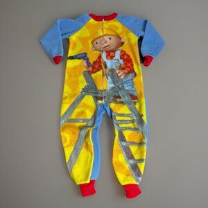 Vintage Y2K BOB THE BUILDER Boys Kids Size 6 One-Piece Fleece Pajamas Wormser